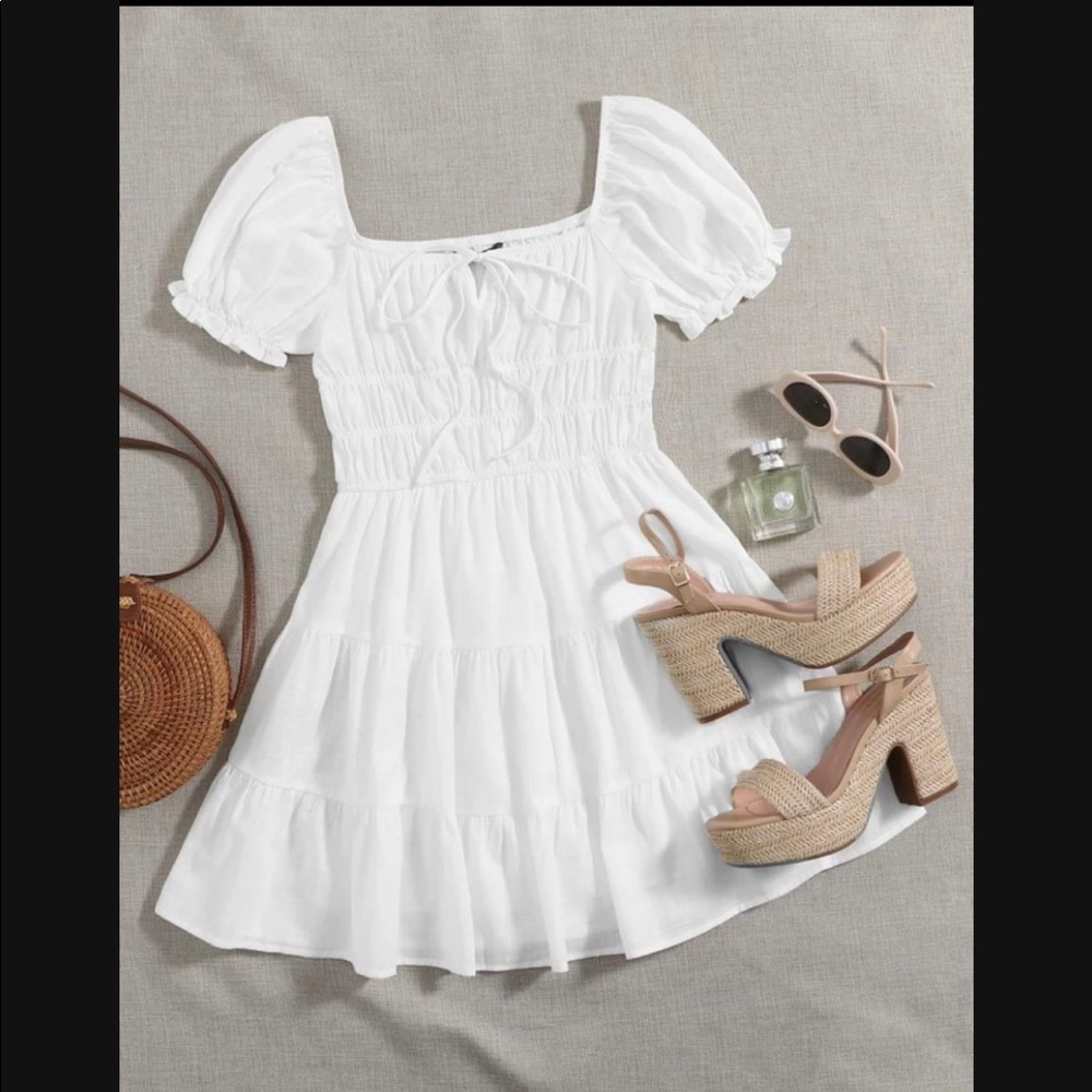 SHEIN white dress 🤍